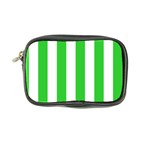 Vertical Stripes - White and Lime Green Coin Purse