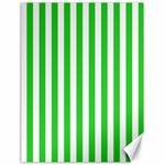 Vertical Stripes - White and Lime Green Canvas 18  x 24 