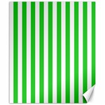 Vertical Stripes - White and Lime Green Canvas 20  x 24 