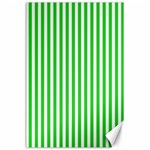 Vertical Stripes - White and Lime Green Canvas 24  x 36 