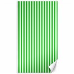 Vertical Stripes - White and Lime Green Canvas 40  x 72 