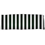 Vertical Stripes - White and Deep Green Body Pillow Case (Dakimakura) (One Side)