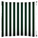 Vertical Stripes - White and Deep Green Large Cushion Case (One Side)