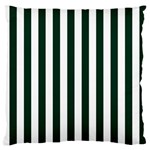 Vertical Stripes - White and Deep Green Large Flano Cushion Case (Two Sides)