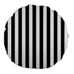 Vertical Stripes - White and Deep Green Large 18  Premium Round Cushion