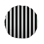 Vertical Stripes - White and Deep Green Standard 15  Premium Round Cushion