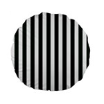 Vertical Stripes - White and Deep Green Standard 15  Premium Flano Round Cushion