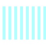 Vertical Stripes - White and Celeste Cyan Birthday Cake 3D Greeting Card (7x5)