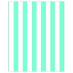 Vertical Stripes - White and Aquamarine Drawstring Bag (Small)