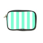 Vertical Stripes - White and Aquamarine Coin Purse