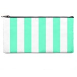 Vertical Stripes - White and Aquamarine Pencil Case