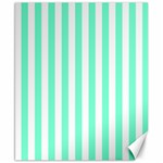 Vertical Stripes - White and Aquamarine Canvas 8  x 10 