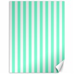 Vertical Stripes - White and Aquamarine Canvas 12  x 16 