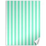 Vertical Stripes - White and Aquamarine Canvas 18  x 24 