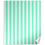 Vertical Stripes - White and Aquamarine Canvas 20  x 24 