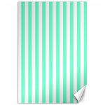 Vertical Stripes - White and Aquamarine Canvas 20  x 30 