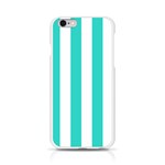 Vertical Stripes - White and Turquoise Apple iPhone 6/6S Silicone Case (Transparent)