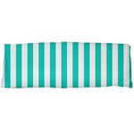 Vertical Stripes - White and Turquoise Body Pillow Case (Dakimakura) (One Side)