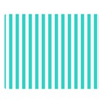 Vertical Stripes - White and Turquoise Double Sided Flano Blanket (Large)