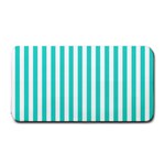 Vertical Stripes - White and Turquoise Medium Bar Mat