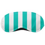 Vertical Stripes - White and Turquoise Sleeping Mask