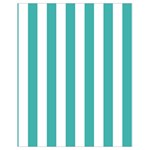 Vertical Stripes - White and Verdigris Drawstring Bag (Small)