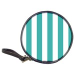 Vertical Stripes - White and Verdigris Classic 20-CD Wallet