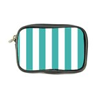 Vertical Stripes - White and Verdigris Coin Purse