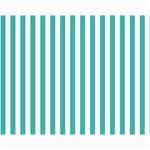 Vertical Stripes - White and Verdigris Collage 11  x 14 