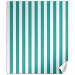 Vertical Stripes - White and Verdigris Canvas 8  x 10 