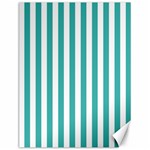 Vertical Stripes - White and Verdigris Canvas 12  x 16 