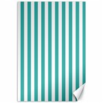 Vertical Stripes - White and Verdigris Canvas 12  x 18 