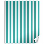 Vertical Stripes - White and Verdigris Canvas 16  x 20 