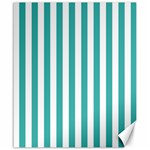 Vertical Stripes - White and Verdigris Canvas 20  x 24 