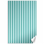 Vertical Stripes - White and Verdigris Canvas 24  x 36 