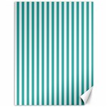 Vertical Stripes - White and Verdigris Canvas 36  x 48 