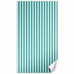 Vertical Stripes - White and Verdigris Canvas 40  x 72 