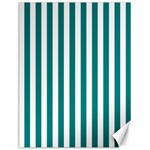 Vertical Stripes - White and Teal Canvas 12  x 16 