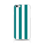 Vertical Stripes - White and Teal Apple iPhone 6/6S Silicone Case (Transparent)