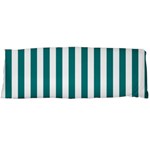 Vertical Stripes - White and Teal Body Pillow Case (Dakimakura) (One Side)