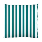 Vertical Stripes - White and Teal Standard Cushion Case (One Side)