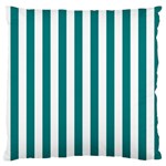 Vertical Stripes - White and Teal Standard Flano Cushion Case (One Side)