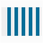 Vertical Stripes - White and Cerulean Large Glasses Cloth (2 Sides)