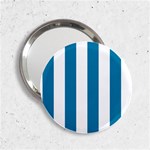 Vertical Stripes - White and Cerulean 2.25  Handbag Mirror