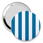 Vertical Stripes - White and Cerulean 3  Handbag Mirror