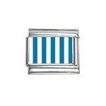 Vertical Stripes - White and Cerulean Italian Charm (9mm)