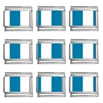 Vertical Stripes - White and Cerulean 9mm Italian Charm (9 pack)