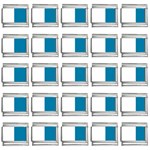 Vertical Stripes - White and Cerulean 9mm Italian Charm (25 pack)