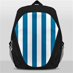 Vertical Stripes - White and Cerulean Backpack Bag