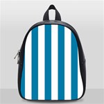 Vertical Stripes - White and Cerulean School Bag (Small)